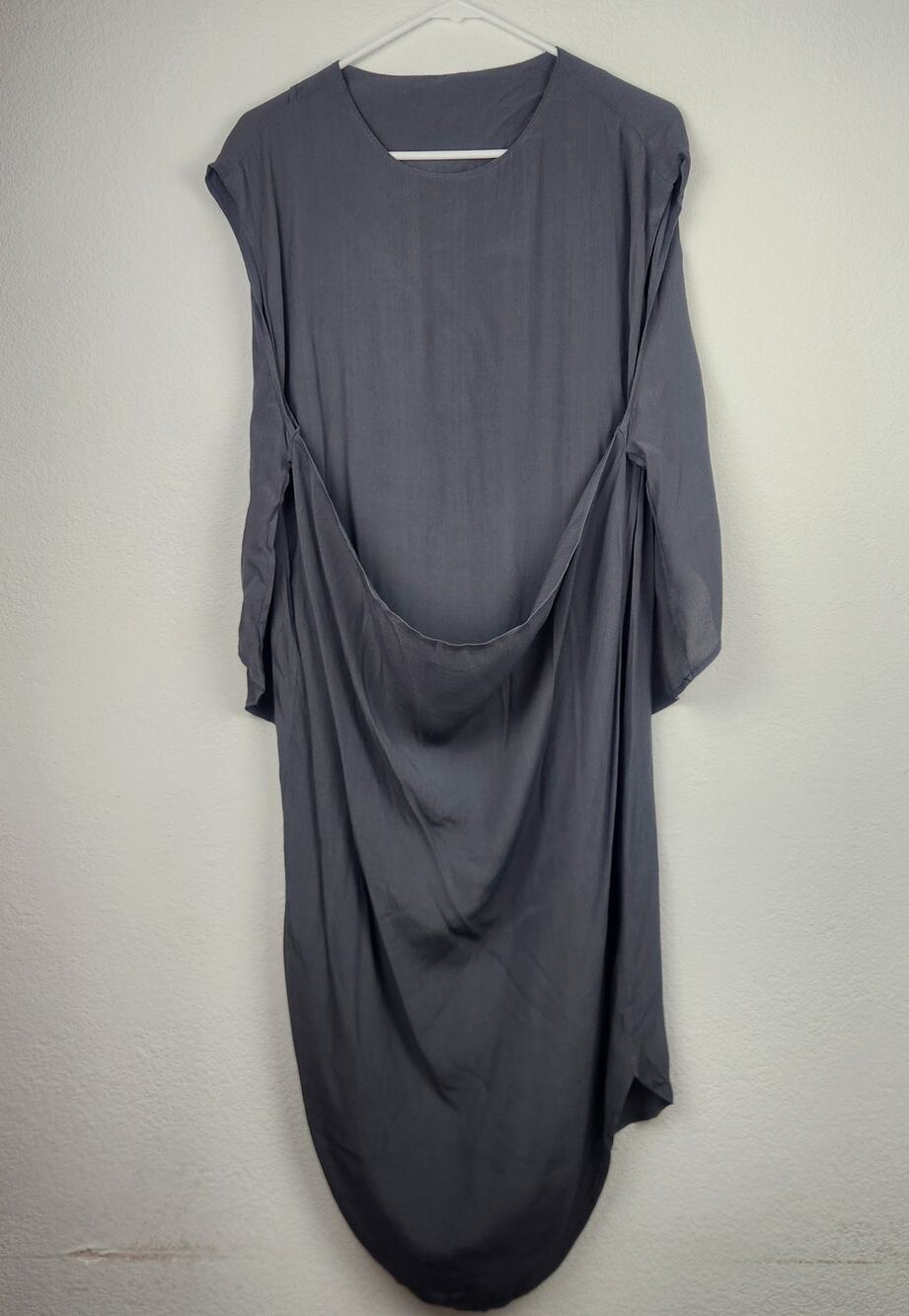 Oak Gray Midi Dress Size 2 Sleeveless Draping
